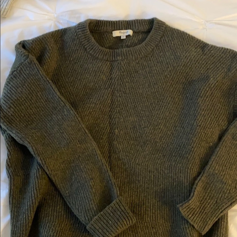 Muted forest-green Madewell sweater
